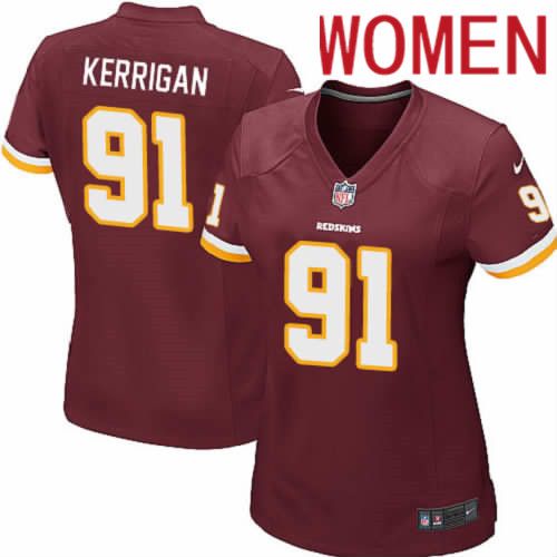 Women Washington Redskins #91 Ryan Kerrigan Nike Burgundy Game NFL Jersey